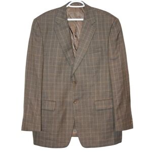 Distinction Wooltouch Brown Plaid Blazer Size 44 Tall